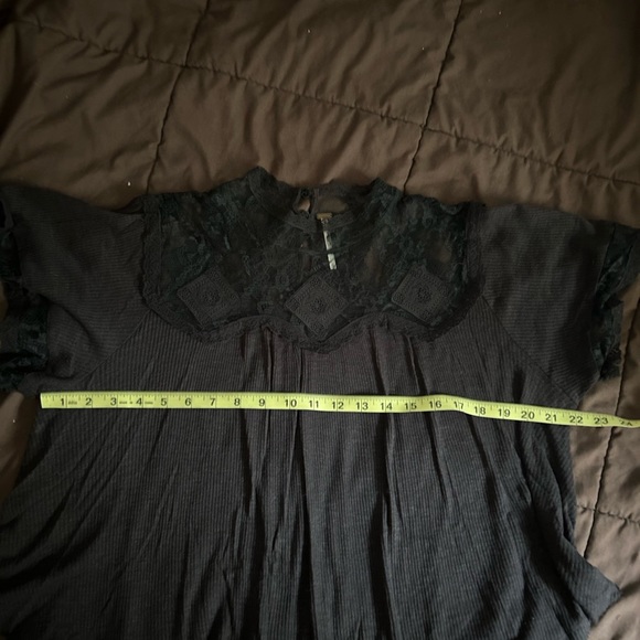 Free people black blouse cotton/lace - Picture 7 of 8